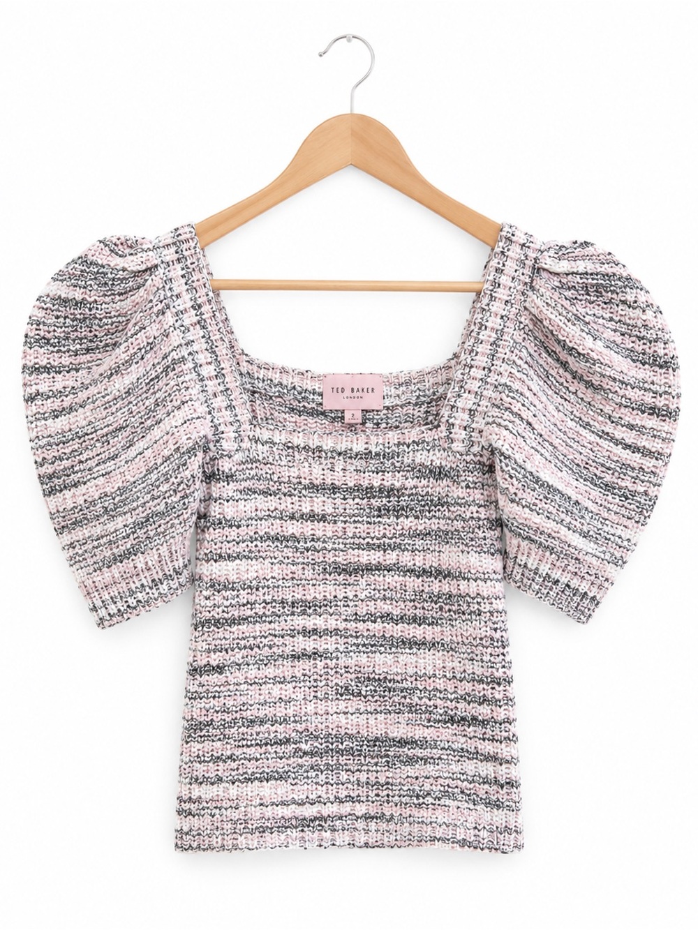 NWT Ted Baker London Aspel Knit Puff Sleeve Top Size 2